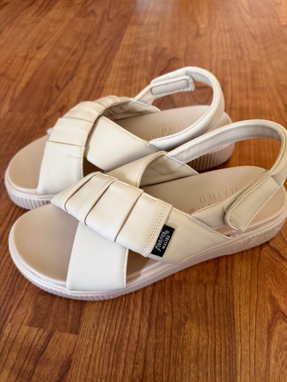 Padded Slingback Slide Sandals in Cream